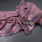 Pure Tussar Lilac Purple Zari Worked Saree With Printed Border