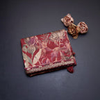 Raw Silk Maroon Floral Printed Saree And Zari With Chamki Border