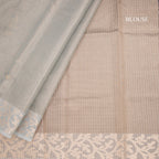 Tissue Kota Sky Blue Zari Worked Saree With Gota Work