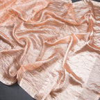 Tissue Banarasi Peach Zari Stripes Saree With Floral Thread Work Blouse