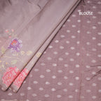 Raw Silk Brown Zari stripes Saree And Printed Sequence Work