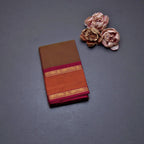 Chettinad Cotton Shot Colour Plain Saree With Rettapet Border Without Blouse