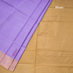 Vaazhai Naar Lavender Saree With Thread Buttas And Contrast Pallu