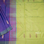 Vaazhai Naar Purple Saree With Thread Buttas And Contrast Pallu 02