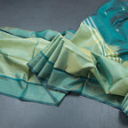Vaazhai Naar Shot Colour Saree With Thread Buttas And Contrast Pallu 02