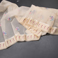 Organza Cream Floral Thread Work Saree With Zari Border
