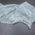 Organza Sky Blue Saree With Embellishment Work