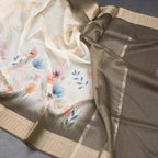 Kota Cream Floral Printed Saree With Zari Border 06