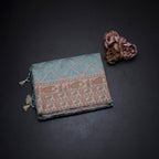 Tussar Sky Blue Zari With Printed Work Saree