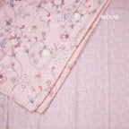 Semi Raw Silk Onion Pink Floral Printed Saree 03