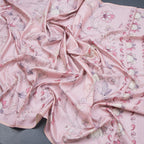 Semi Raw Silk Onion Pink Floral Printed Saree 03