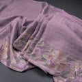 Semi Raw Silk Lavender Zari Checked Saree And Embroidered Border 02