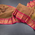 Kanchi Cotton Shot Colour Saree With Thread Buttas And Zari Border 04