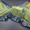 Kanchi Cotton Shot Colour Plain Saree And Zari Border