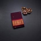Kanchi Cotton Dark Pink Saree With Zari Buttas And Zari Border 03