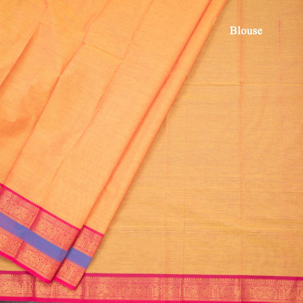 Kanchi Cotton Shot Colour Saree With Zari Buttas And Rettapet Border 02