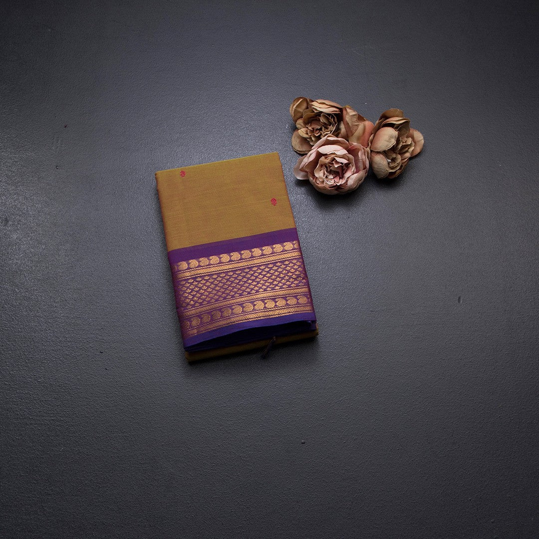 Kanchi Cotton Shot Colour Saree With Thread Buttas And Zari Border 05