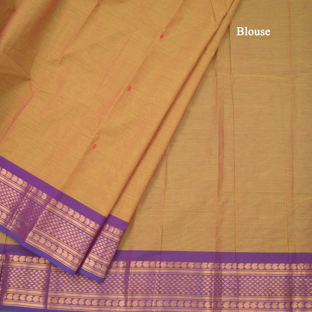 Kanchi Cotton Shot Colour Saree With Thread Buttas And Zari Border 05