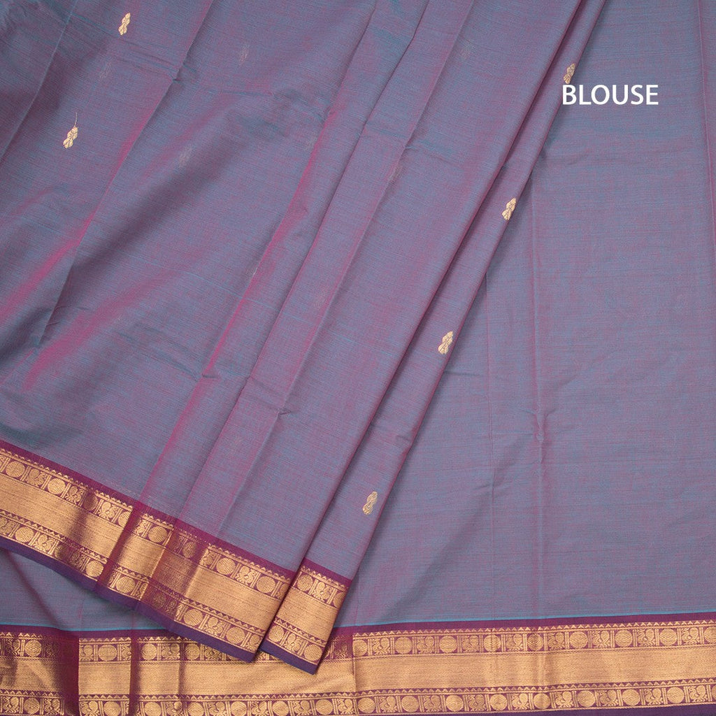 Kanchi Cotton Shot Colour Saree With Zari Buttas And Rettapet Border 03