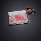 Linen Cream Zari Stripes Saree And Thread Embroidered Border