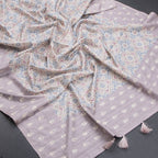 Raw Silk Multi Colour Printed Saree With Thread Border - Kumaran Silks