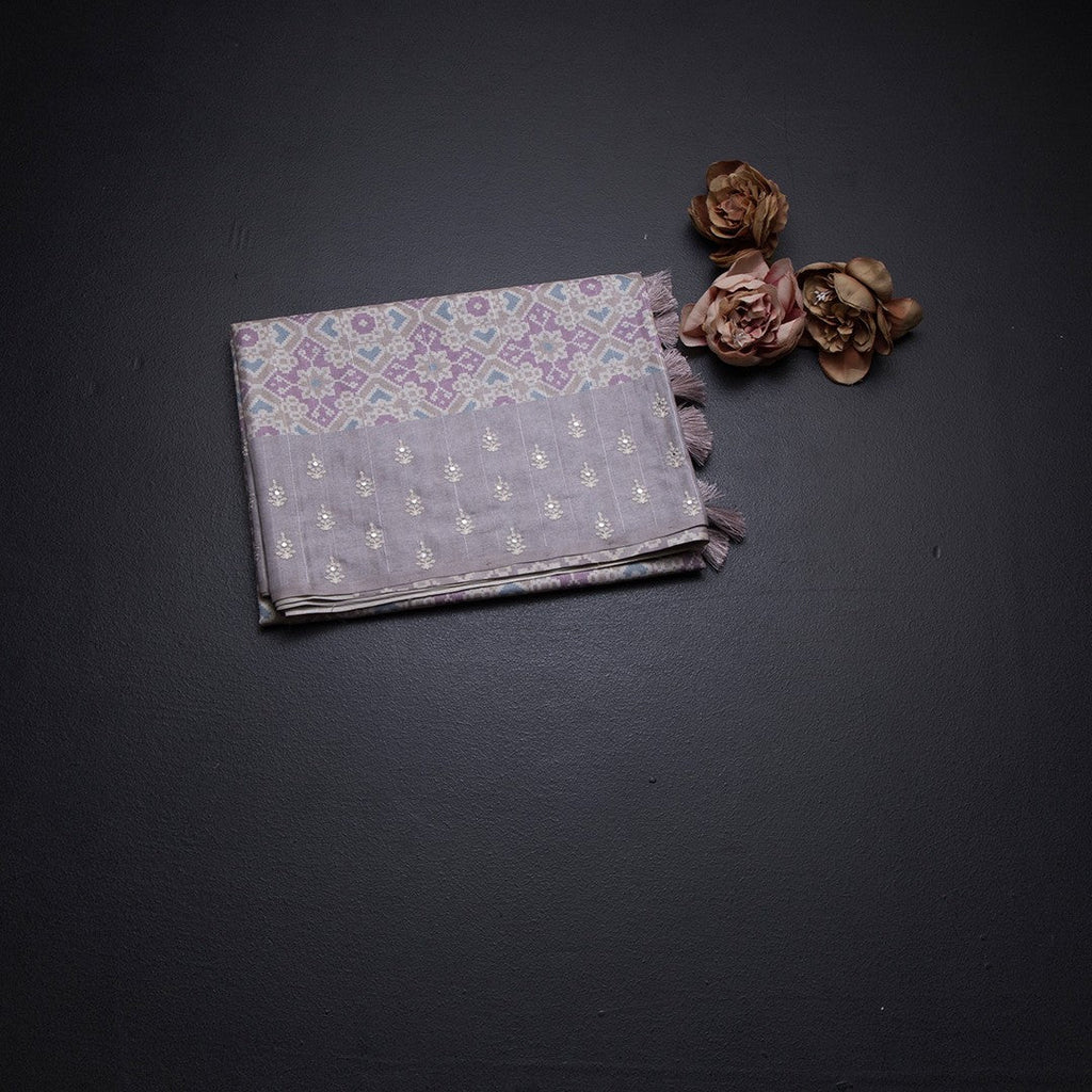 Raw Silk Multi Colour Printed Saree With Thread Border 02