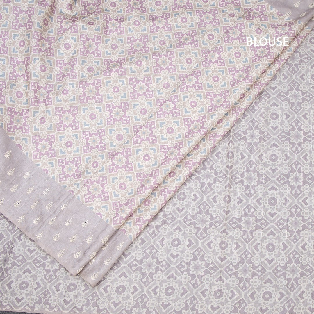 Raw Silk Multi Colour Printed Saree With Thread Border 02