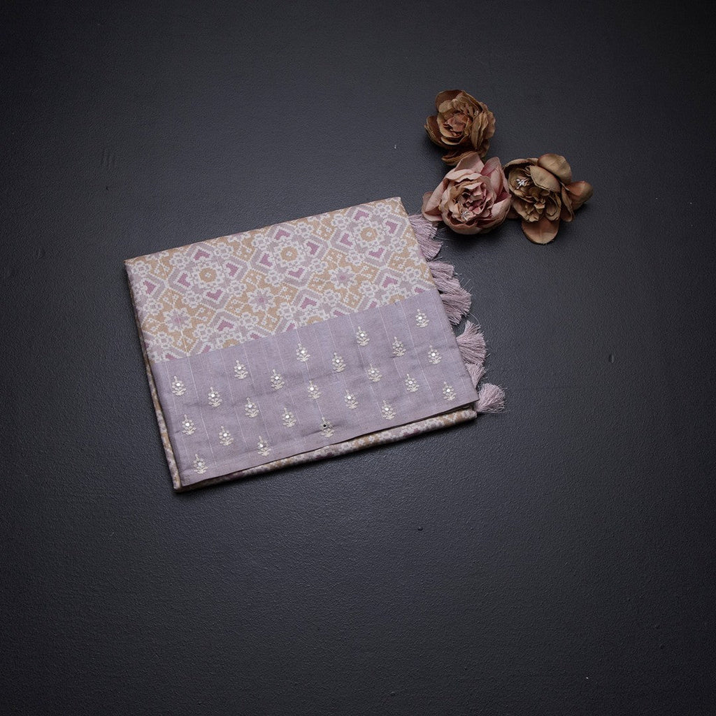 Raw Silk Multi Colour Printed Saree With Thread Border 03