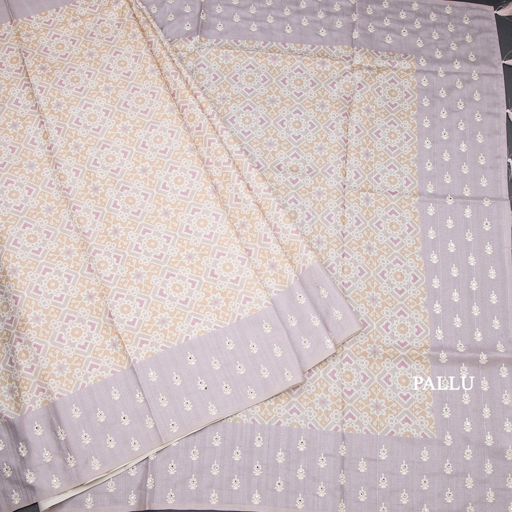 Raw Silk Multi Colour Printed Saree With Thread Border 03