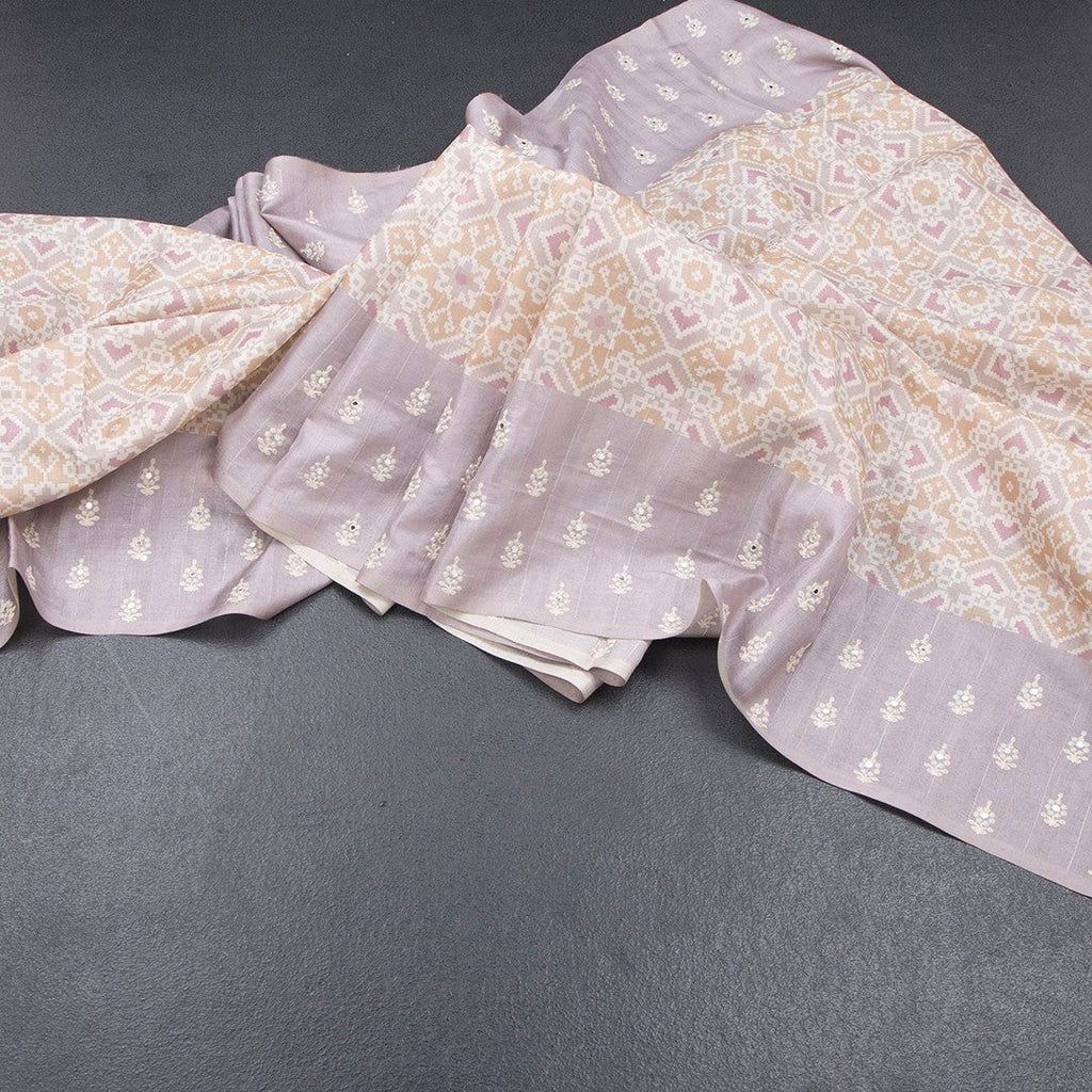 Raw Silk Multi Colour Printed Saree With Thread Border 03