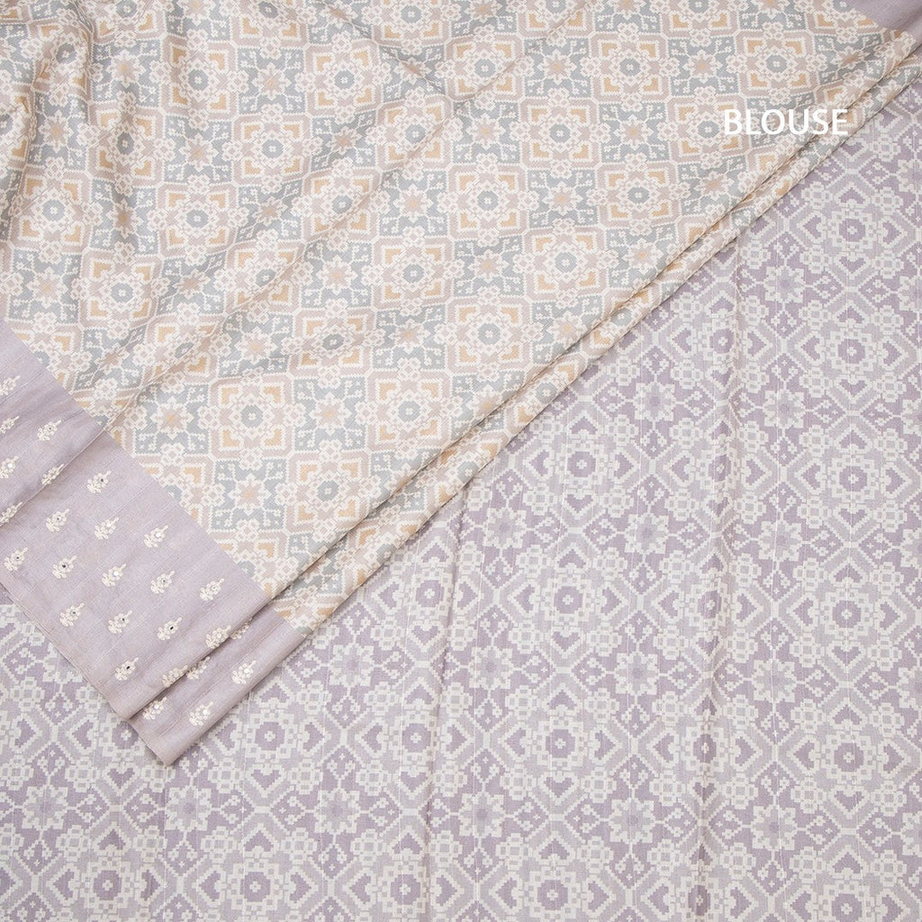 Raw Silk Multi Colour Printed Saree With Thread Border 04