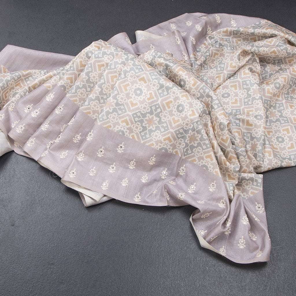 Raw Silk Multi Colour Printed Saree With Thread Border 04