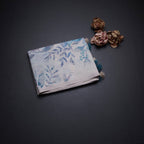 Raw Silk Cream Floral Printed Saree With Ribbon Border 05