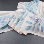 Raw Silk Cream Floral Printed Saree With Ribbon Border 05