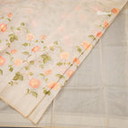 Linen Sandal Floral Embroidered Saree And Zari Border 02