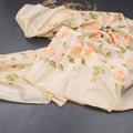 Linen Sandal Floral Embroidered Saree And Zari Border 02