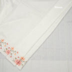 Tussar White Saree With Stone Buttas And Thread Border