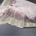Kota Cream Saree With Mirror Buttas On The body And Zari Border