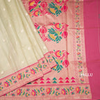 Tissue Light Green Saree With Zari Buttas And Banaras Border