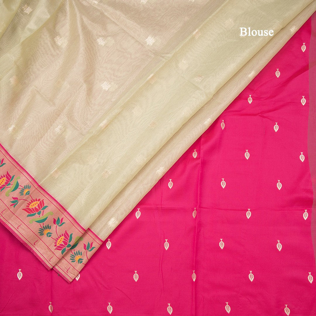 Tissue Light Green Saree With Zari Buttas And Banaras Border