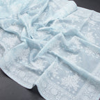 Kota Light Blue Floral Thread Work Saree - Kumaran Silks