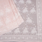 Kota Light Peach Floral Thread Work Saree