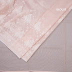 Kota Light Peach Floral Thread Work Saree