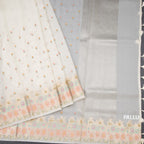 Kota Cream Floral Thread Buttas And Zari Border
