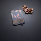 Raw Silk Grey Floral Printed Saree And Zari Border