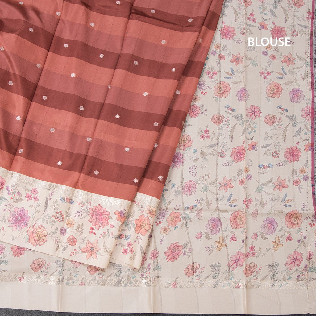 Raw Silk Multi Colour Saree With Zari Buttas And Printed Border