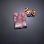 Kota Wine Floral Printed Saree And Zari Border