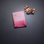 Kota Rose Pink Floral Printed Saree And Zari Border