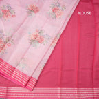 Kota Rose Pink Floral Printed Saree And Zari Border