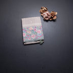 Tussar Light Brown Saree With Thread Buttas And Printed Border